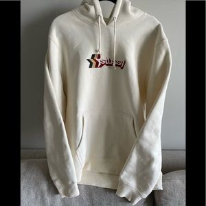 Stussy Men’s Natural 3-star Applique Hoodie